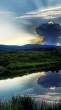 Scaricare immagine Clouds,Landscape,Rivers sul telefono gratis.