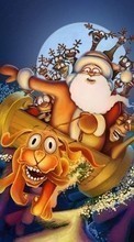 Scaricare immagine Deers, Holidays, Christmas, Xmas, Santa Claus, Funny sul telefono gratis.