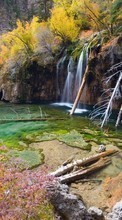 Scaricare immagine Autumn,Landscape,Rivers,Waterfalls sul telefono gratis.