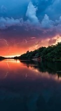 Scaricare immagine Lakes,Landscape,Nature,Sunset sul telefono gratis.