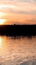 Scaricare immagine Landscape, Water, Sunset, Sun, Lakes sul telefono gratis.