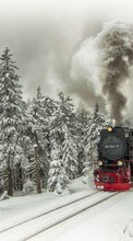 Scaricare immagine Landscape, Trains, Snow, Transport, Winter sul telefono gratis.