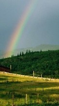 Scaricare immagine Landscape,Fields,Rainbow sul telefono gratis.