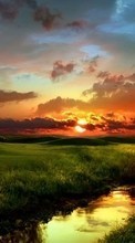 Scaricare immagine Landscape,Fields,Sunset sul telefono gratis.