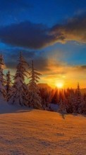 Scaricare immagine Landscape,Nature,Snow,Sunset,Winter sul telefono gratis.