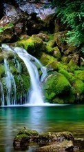 Scaricare immagine Landscape,Nature,Waterfalls sul telefono gratis.