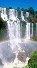 Scaricare immagine 720x1280 Landscape, Waterfalls, Rainbow sul telefono gratis.
