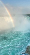 Scaricare immagine Landscape,Rainbow,Waterfalls sul telefono gratis.