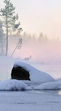 Scaricare immagine Landscape, Rivers, Snow, Winter sul telefono gratis.