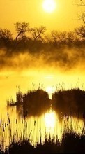 Scaricare immagine Landscape, Rivers, Sunset, Sun sul telefono gratis.