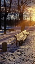Scaricare immagine Landscape, Snow, Sun, Sunset sul telefono gratis.