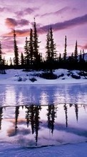 Scaricare immagine Landscape, Snow, Sunset, Winter sul telefono gratis.