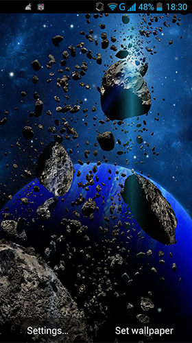 Scarica gratis sfondi animati Asteroids by LWP World per telefoni di Android e tablet.