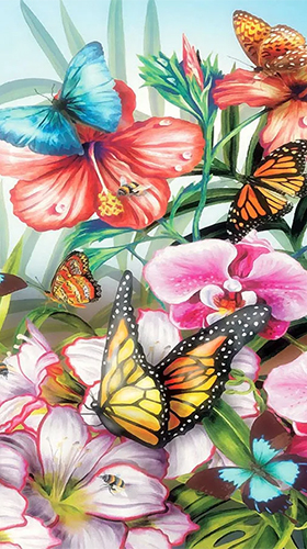 Scarica gratis sfondi animati Butterflies by Happy live wallpapers per telefoni di Android e tablet.