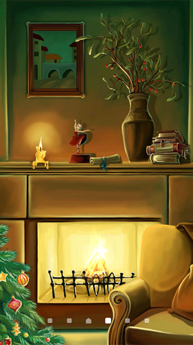 Scarica gratis sfondi animati Christmas fireplace by Amax LWPS per telefoni di Android e tablet.