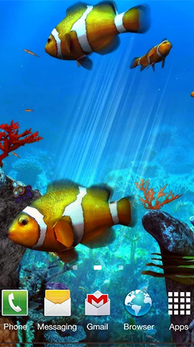 Clownfish aquarium 3D - scaricare  sfondi animati per Android di cellulare gratuitamente.