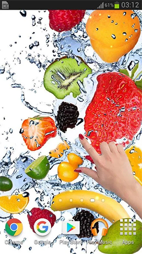 Fruits in the water - scaricare Frutto/Cibo sfondi animati per Android di cellulare gratuitamente.