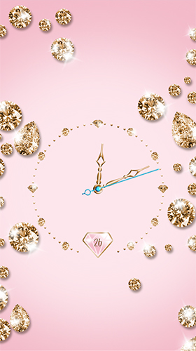 Gold and diamond clock - scaricare sfondi animati per Android di cellulare gratuitamente.