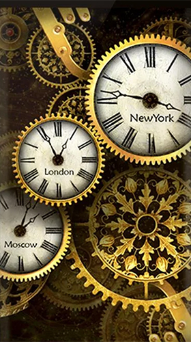 Gold clock by Mzemo - scaricare Con orologio sfondi animati per Android di cellulare gratuitamente.
