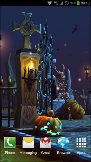 Scarica gratis sfondi animati Halloween Cemetery per telefoni di Android e tablet.