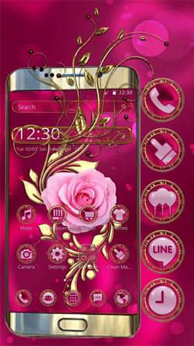 Luxury vintage rose - scaricare Con orologio sfondi animati per Android di cellulare gratuitamente.