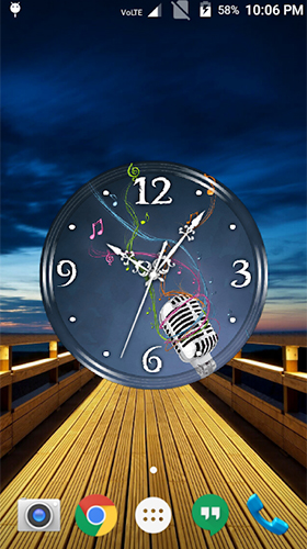 Scarica gratis sfondi animati Music clock per telefoni di Android e tablet.