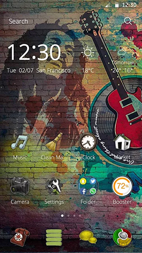 Music life - scaricare Con orologio sfondi animati per Android di cellulare gratuitamente.