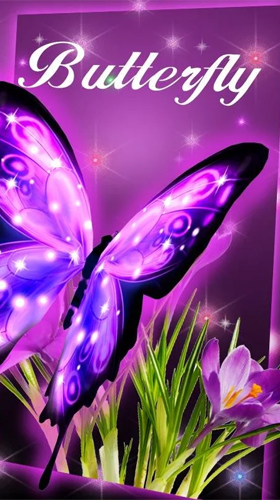 Neon butterfly 3D - scaricare Animali sfondi animati per Android di cellulare gratuitamente.