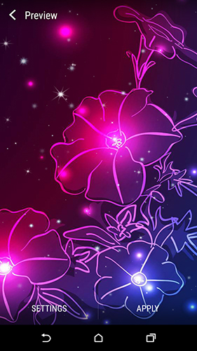 Scarica gratis sfondi animati Neon flower by Dynamic Live Wallpapers per telefoni di Android e tablet.