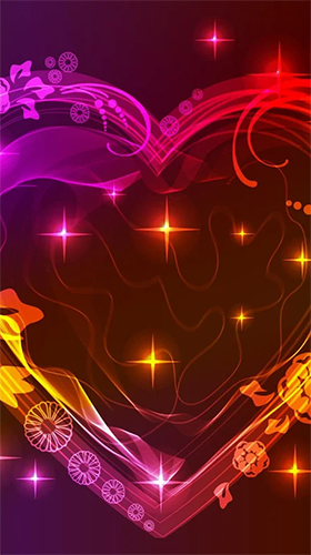 Scarica gratis sfondi animati Neon hearts by Creative Factory Wallpapers per telefoni di Android e tablet.