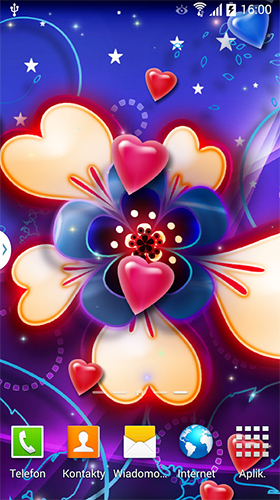 Scarica gratis sfondi animati Neon hearts by Live Wallpapers 3D per telefoni di Android e tablet.