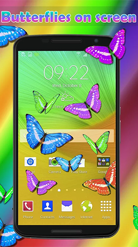 Real butterflies - scaricare Con orologio sfondi animati per Android di cellulare gratuitamente.
