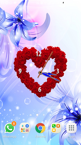 Rose clock by Mobile Masti Zone - scaricare Con orologio sfondi animati per Android di cellulare gratuitamente.