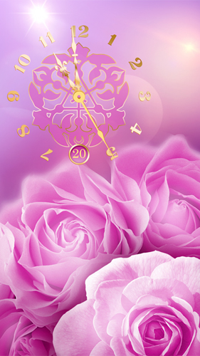 Scarica gratis sfondi animati Rose picture clock by Webelinx Love Story Games per telefoni di Android e tablet.