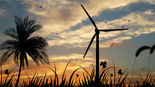 Sunset: windmill - scaricare Paesaggio sfondi animati per Android di cellulare gratuitamente.