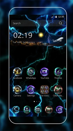 Thunder - scaricare Con orologio sfondi animati per Android di cellulare gratuitamente.