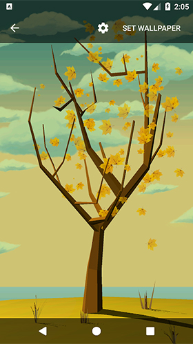 Tree with falling leaves - scaricare sfondi animati per Android di cellulare gratuitamente.