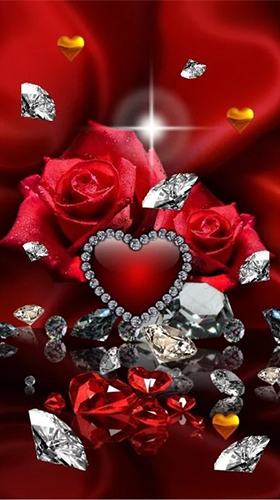Valentines Day diamonds - scaricare Fiori sfondi animati per Android di cellulare gratuitamente.