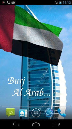Scarica gratis sfondi animati 3D UAE flag per telefoni di Android e tablet.