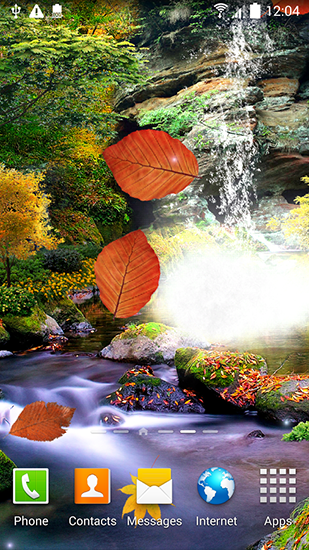 Autumn waterfall 3D - scaricare sfondi animati per Android di cellulare gratuitamente.