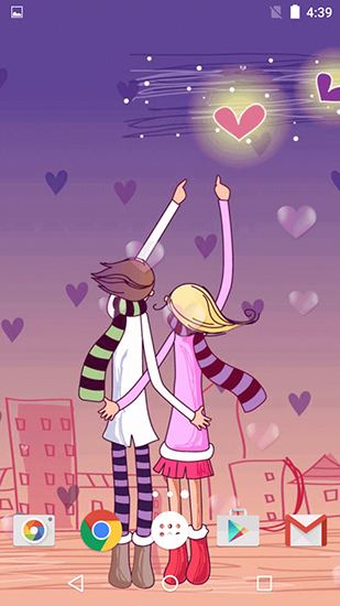 Cartoon love - scaricare sfondi animati per Android 4.4.2 di cellulare gratuitamente.