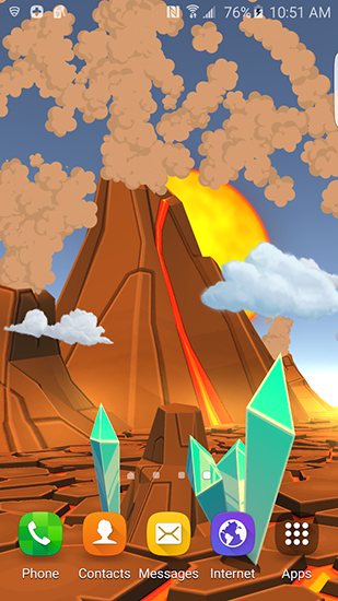 Cartoon volcano 3D - scaricare Paesaggio sfondi animati per Android di cellulare gratuitamente.