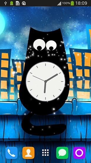 Cat clock - scaricare  sfondi animati per Android di cellulare gratuitamente.
