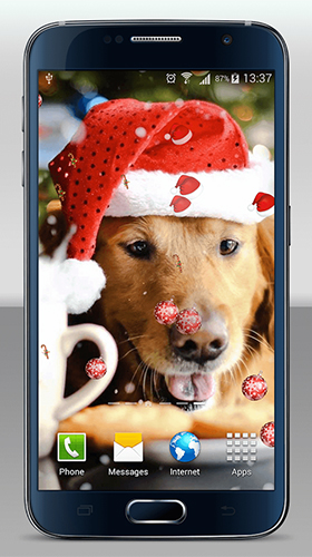 Scaricare Christmas dogs — sfondi animati gratuiti per l'Android su un Desktop. 