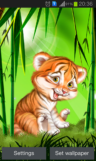 Scarica gratis sfondi animati Cute tiger cub per telefoni di Android e tablet.