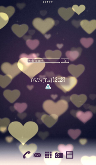 Cute wallpaper. Bokeh hearts - scaricare Con orologio sfondi animati per Android di cellulare gratuitamente.