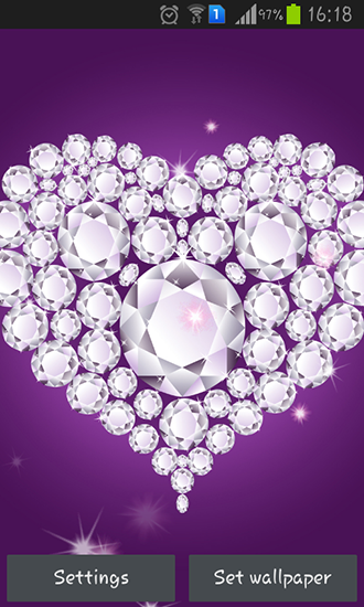 Scarica gratis sfondi animati Diamond hearts per telefoni di Android e tablet.