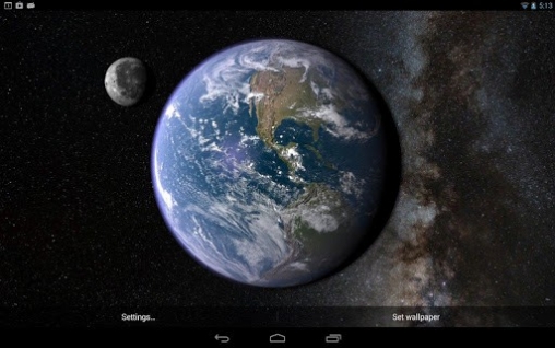 Earth and moon in gyro 3D - scaricare sfondi animati per Android di cellulare gratuitamente.