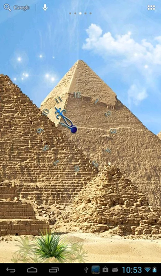 Egyptian pyramids - scaricare Con orologio sfondi animati per Android di cellulare gratuitamente.