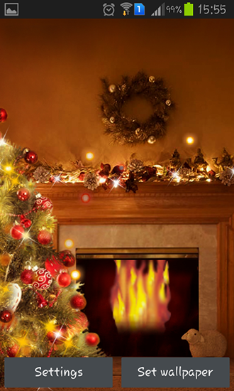 Scarica gratis sfondi animati Fireplace New Year 2015 per telefoni di Android e tablet.